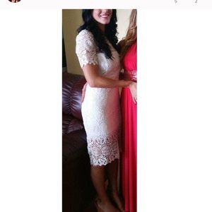 Lulus white midi lace dress